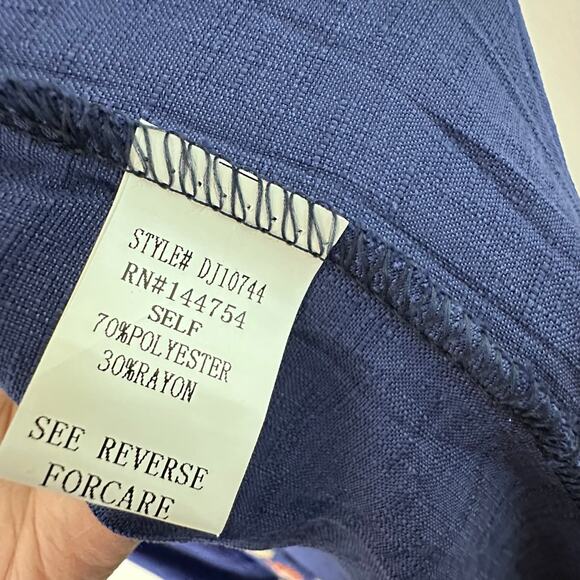 Davi & Dani NWT Navy Beach Cover-Up Sz M Crochet Trim Boho Resortwear - Picture 9 of 10